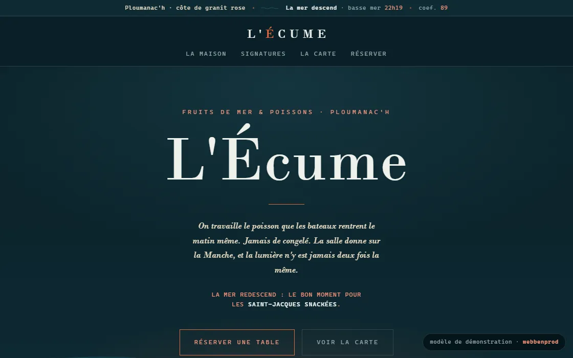Aperçu du site L'Écume